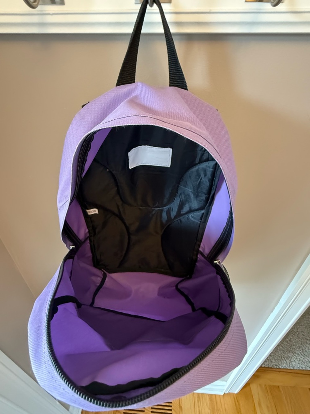 Light Purple Backpack with Dark Purple Interior